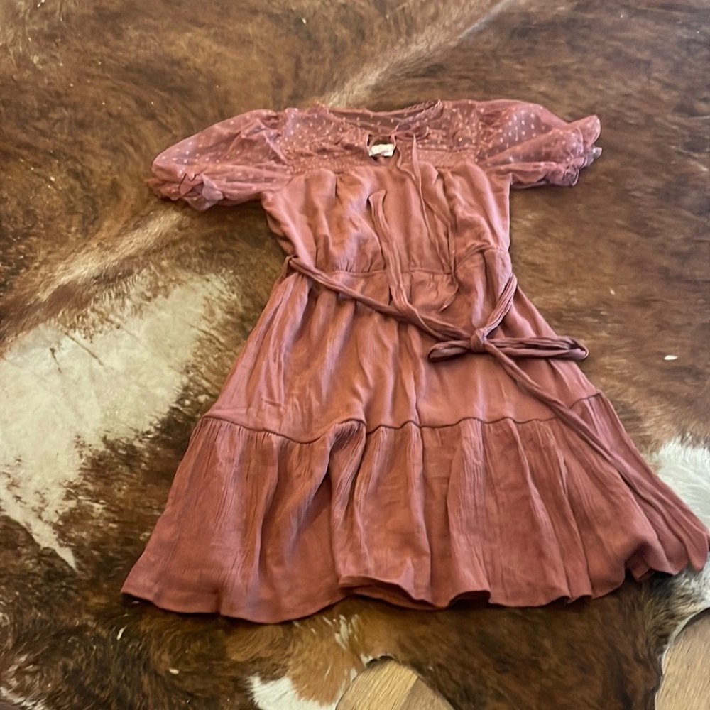 Sweet Wanderer - rust colored “Wednesday Addams” type dress - adult small